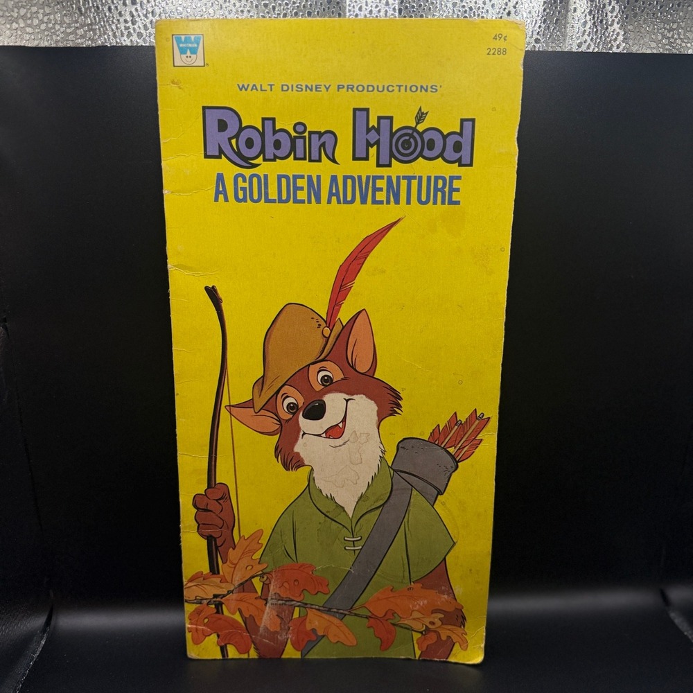 Vintage 1973 Disney Robin Hood A Golden Adventure Whitman Book 2288 Tall Format